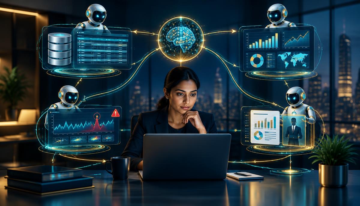 AI agents coordinating SQL, business intelligence and reporting workflows